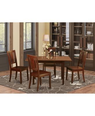 5 Piece Small Kitchen dinette set - Table with a 12inch Leaf and 4 Dining Table Chairs