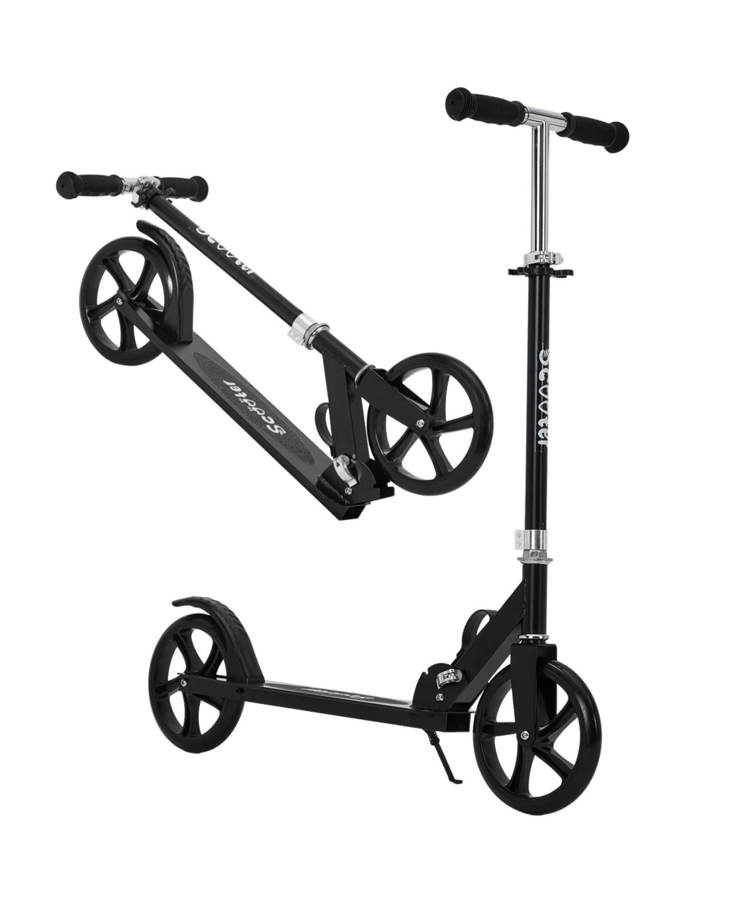 Детская игрушка homfan Big Wheels Adjustable Handlebar Foldable Scooter, Ages 3-6, цвет: Чёрный — фото 9