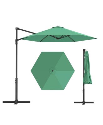 9-foot Off-Center Outdoor Umbrella-UV-Resistant, Large-Canopy Cantilever Patio Umbrella with Breathable Canopy, Ideal for Patios and Backyards