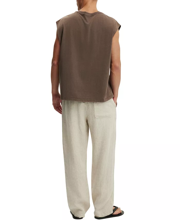 Men's Baggy Worker Linen Relaxed-Fit Pants - thumbnail 9