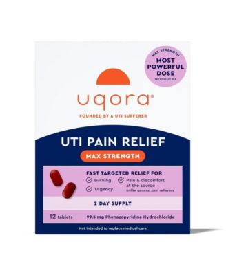 UTI Pain Relief Max Strength - Maximum OTC Strength Phenazopyridine HCl for Fast Relief of UTI Pain, Burning & Urgency, 12 Tablets