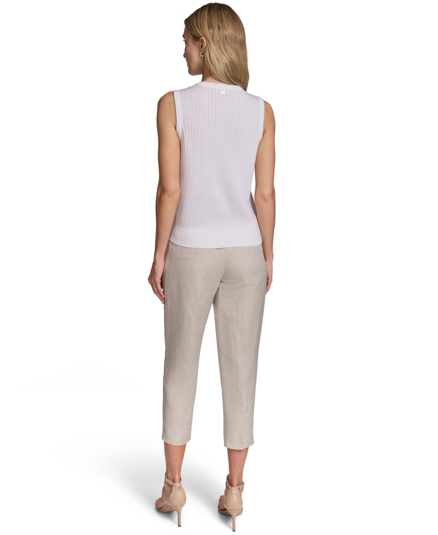 Женский свитер Calvin Klein Sleeveless Crewneck Knit, цвет: Белый — фото 7