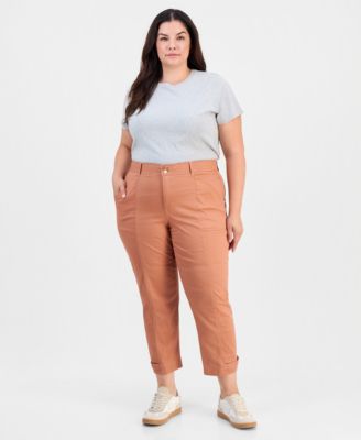 Trendy Plus Size AbSolution High-Rise Ankle Utility Pants 