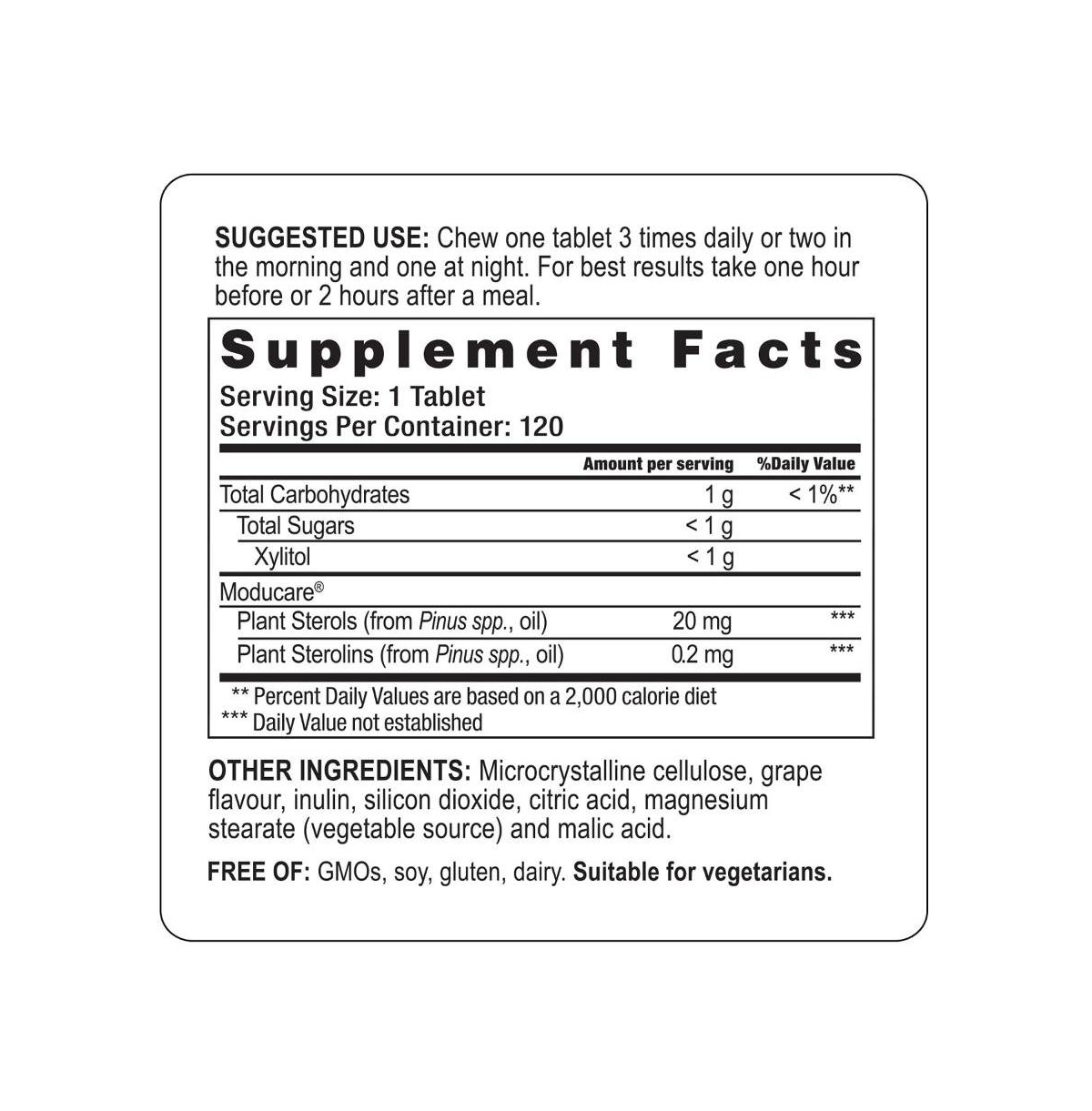 Moducare Daily Immune Support, Plant Sterol Dietary Supplement, Grape flavored