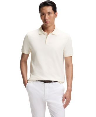 BOSS by Men's Cotton-Silk Jacquard Regular-Fit Polo Shirt