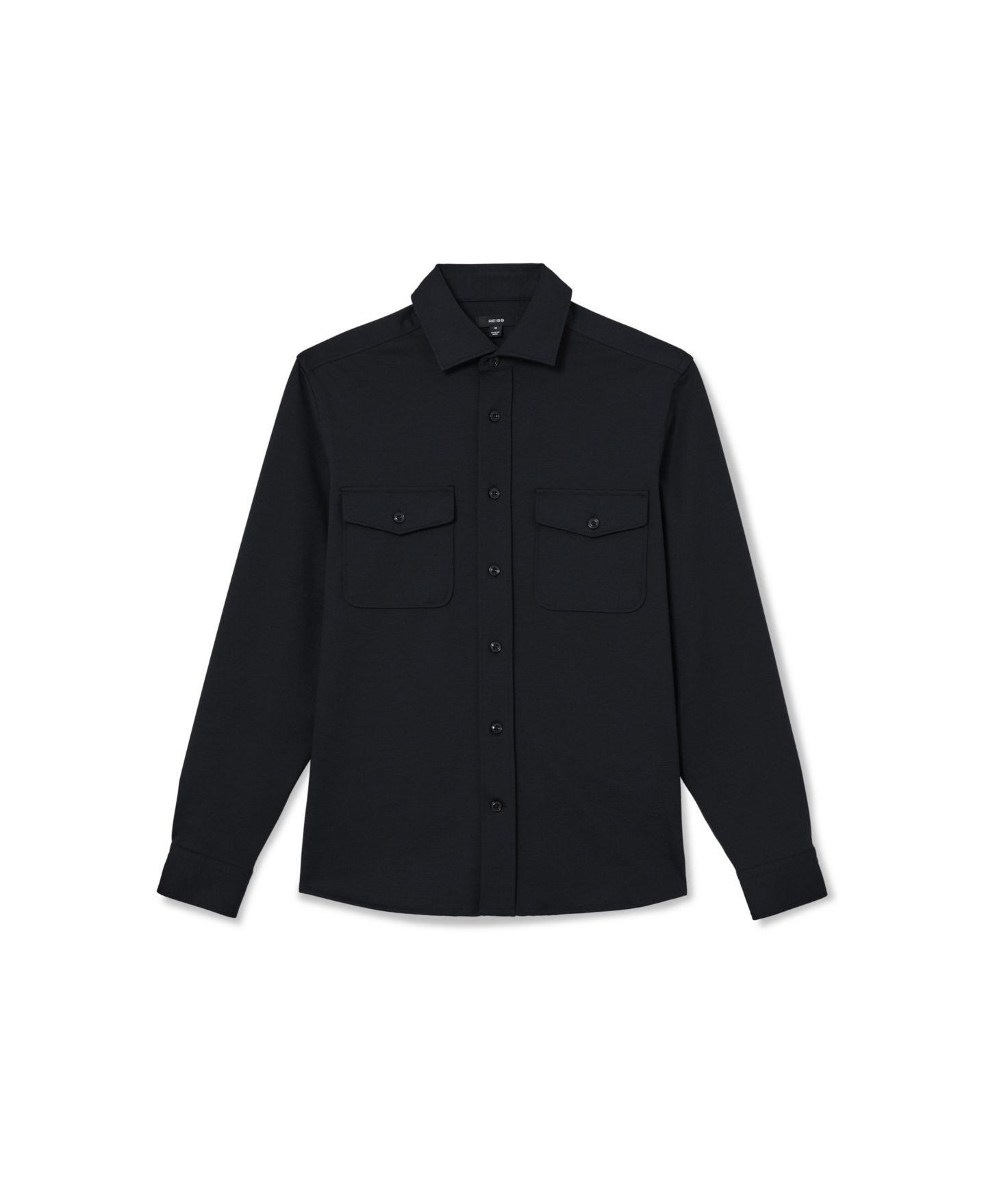 Мужская рубашка REISS Mcshane Twin-Pocket Button-Through Overshirt, цвет: Тёмно-синий — фото 2