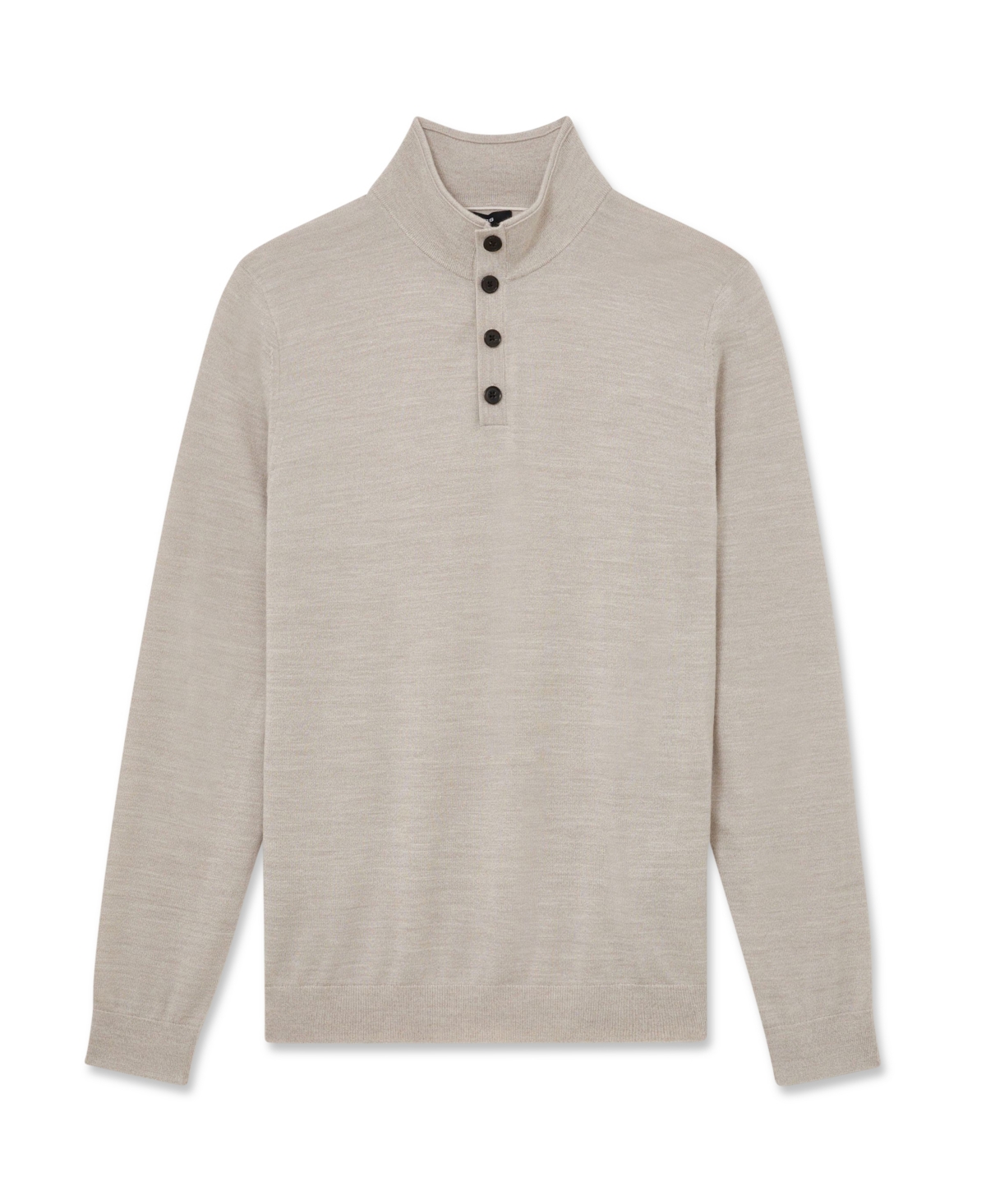 Reiss Men's Farnham Merino Wool Funnel-Neck Half-Button Jumper
