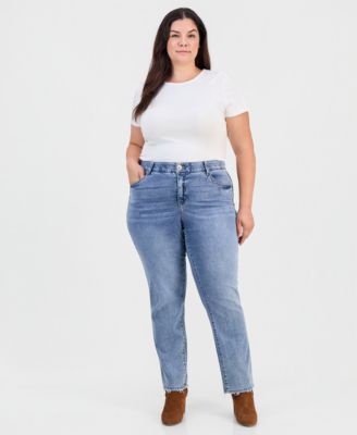 Trendy Plus Size AbSolution High-Rise Slim Straight-Leg Jeans