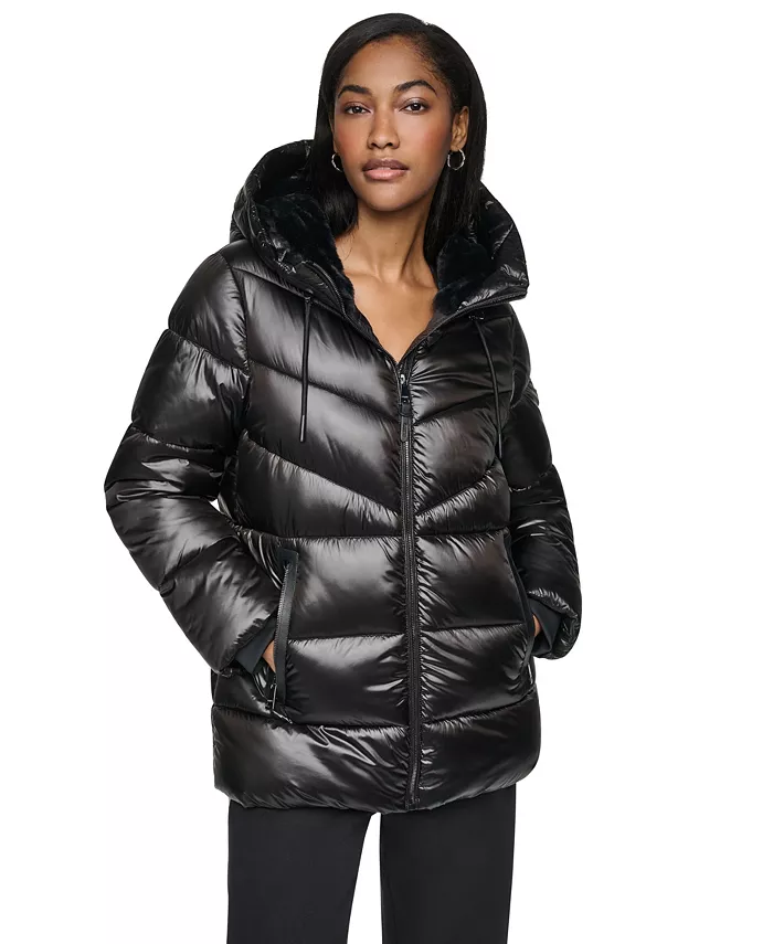 Women's Shine Hooded Puffer Coat - thumbnail 4