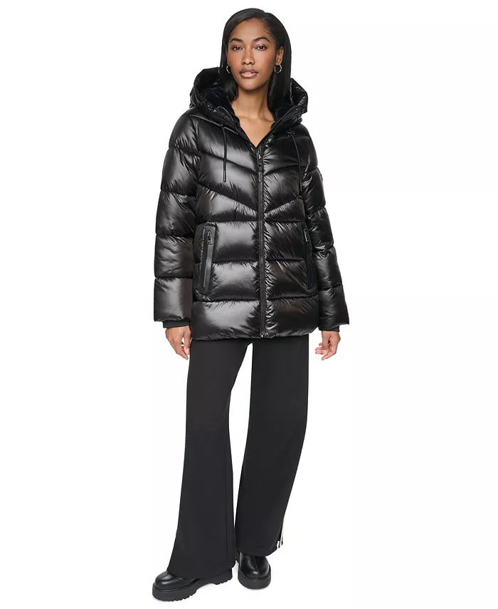 Women's Shine Hooded Puffer Coat - thumbnail 6