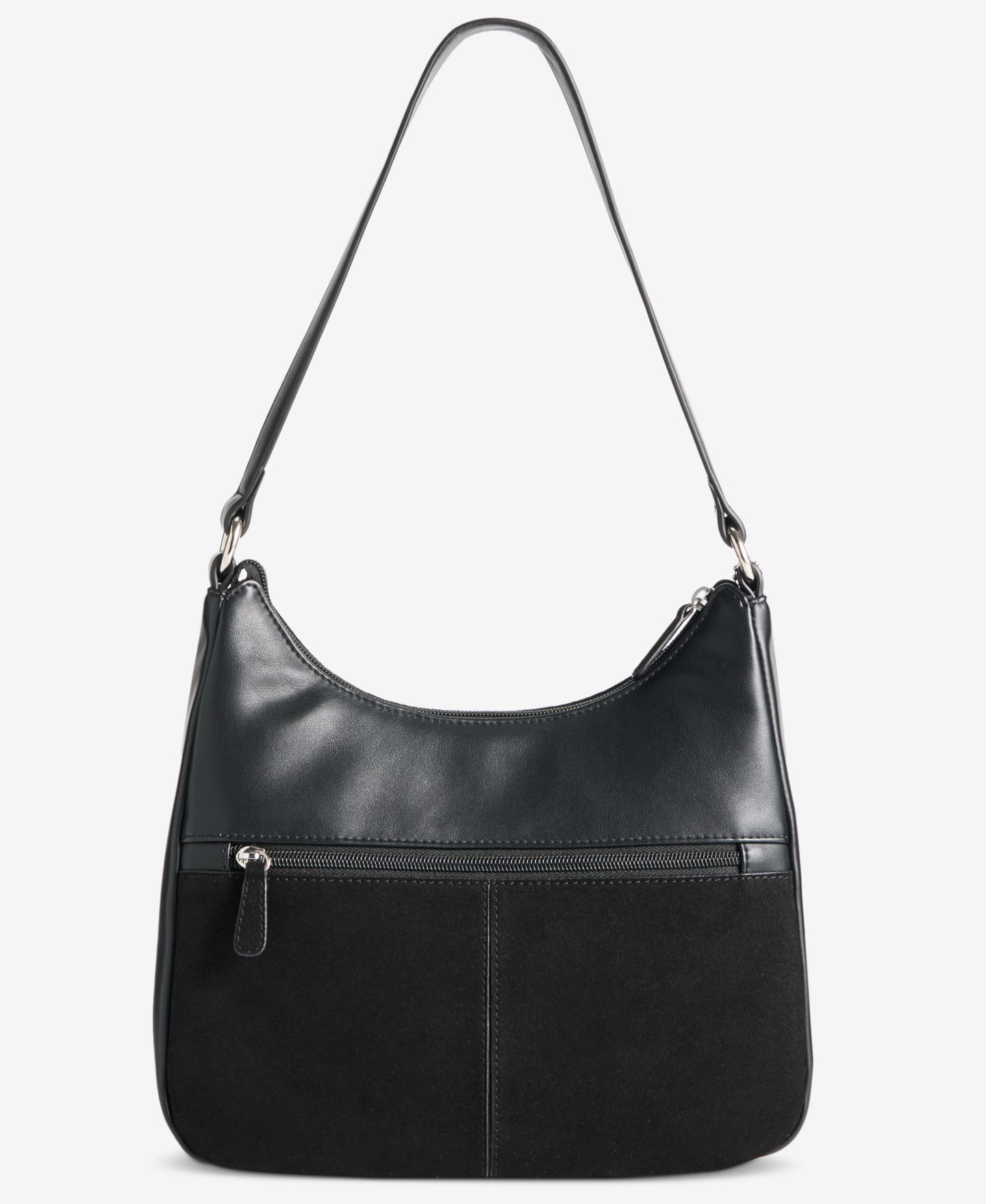 Женская сумка Giani Bernini Nappa Suede Combo Hobo, цвет: Чёрный — фото 4