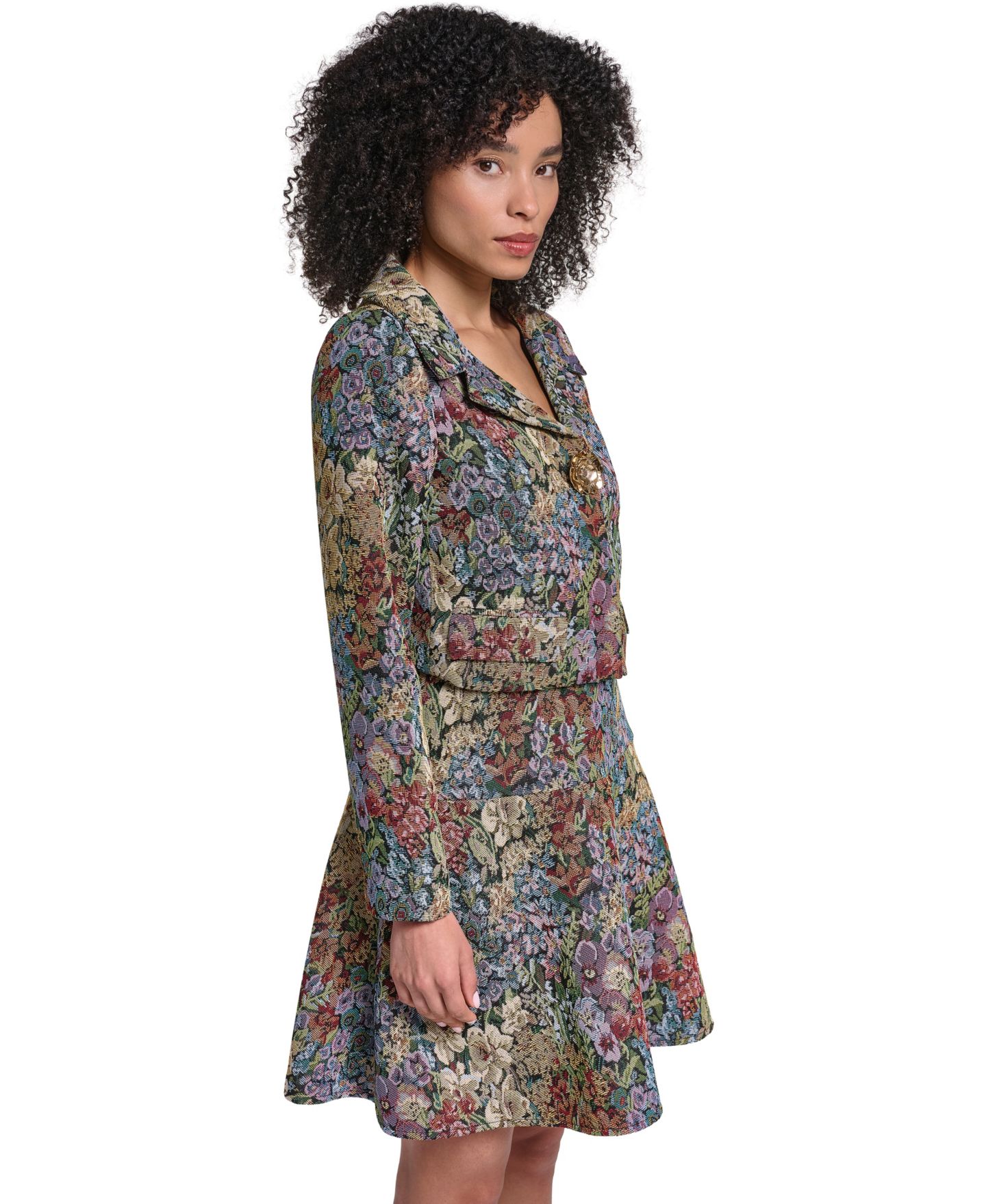 Женская куртка KARL LAGERFELD PARIS Floral Tapestry, цвет: Синий разноцветный — фото 3