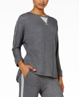 Karen Neuburger - Lace-Inset Pajama Sweatshirt