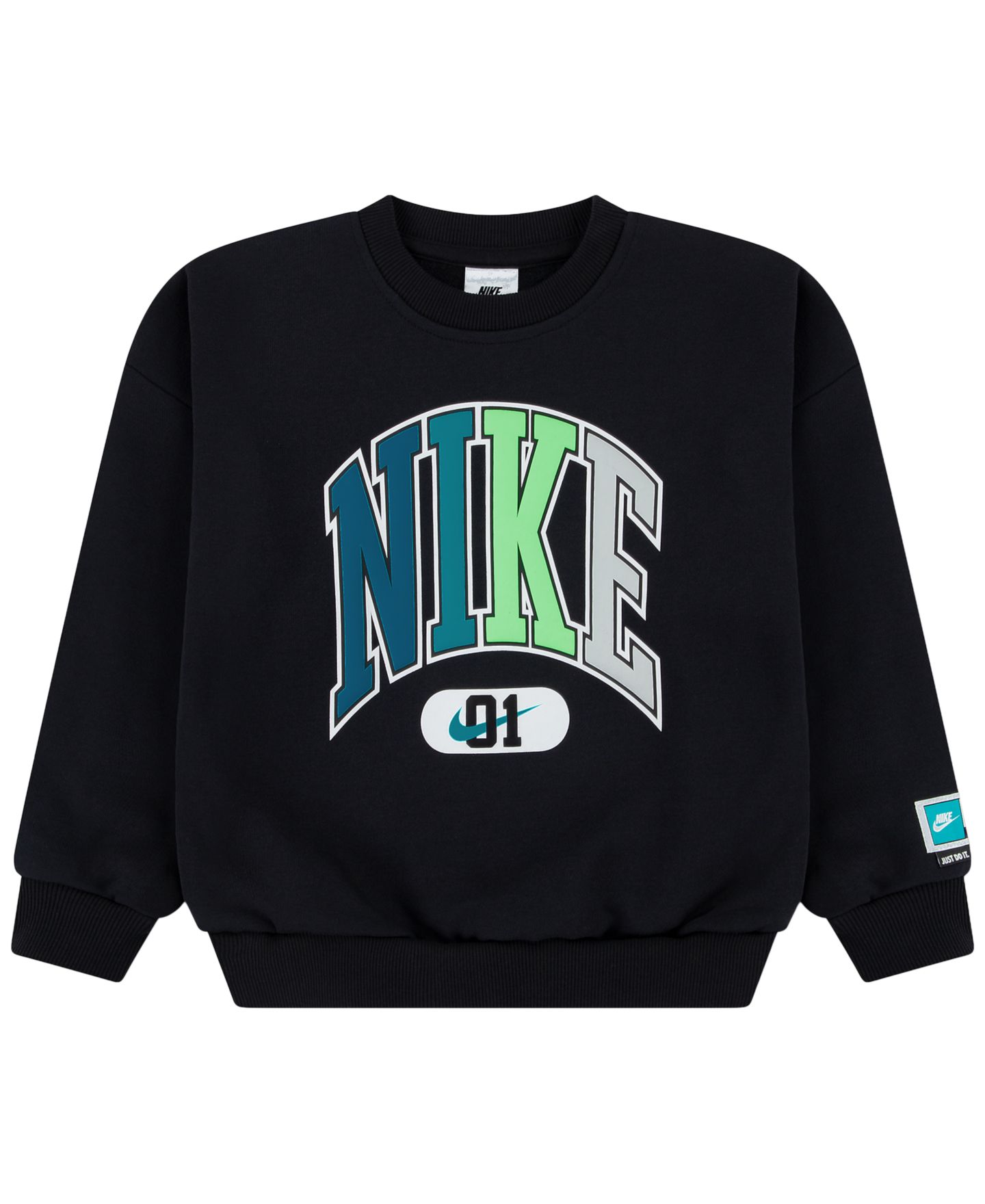 Свитшот Nike Sportswear Multisport Fleece Crewneck Sweatshirt для мальчиков, цвет: Чёрный — фото 1