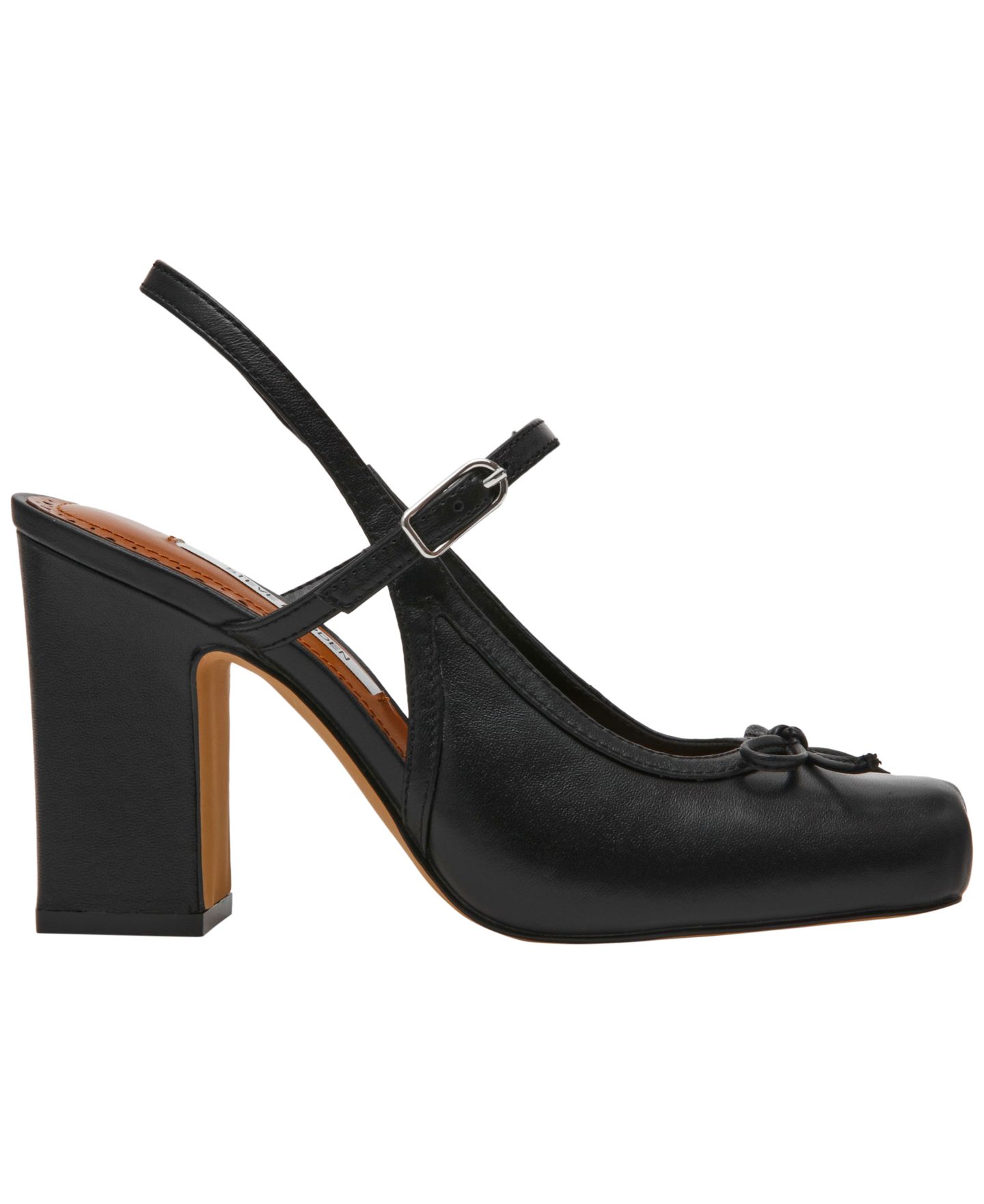 Женские туфли Steve Madden Elaine Slingback Block Heel Ballet Pumps, цвет: Чёрный — фото 2