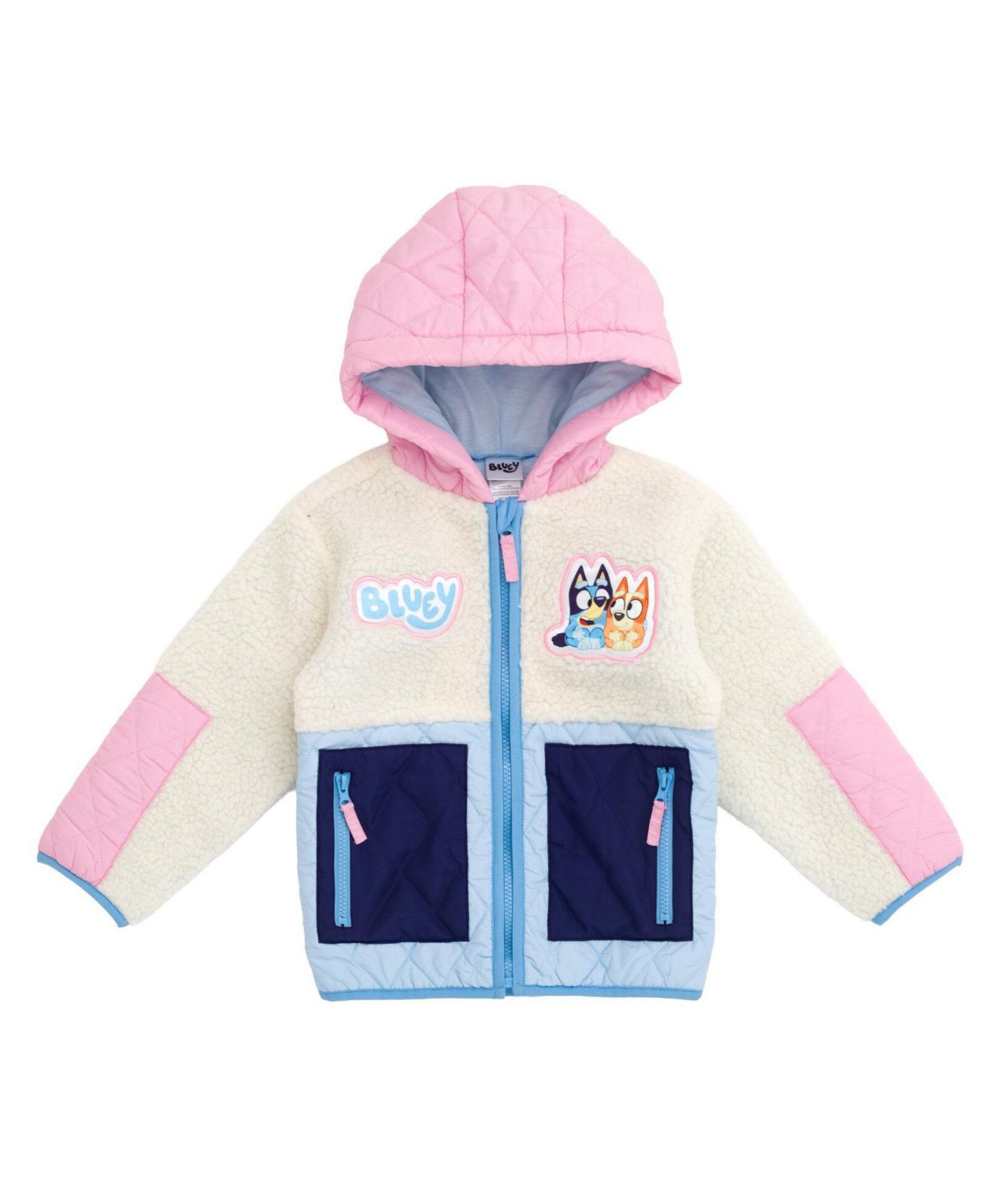 Куртка Bluey Hooded Fleece Jacket для девочек, цвет: Розовый синий — фото 1