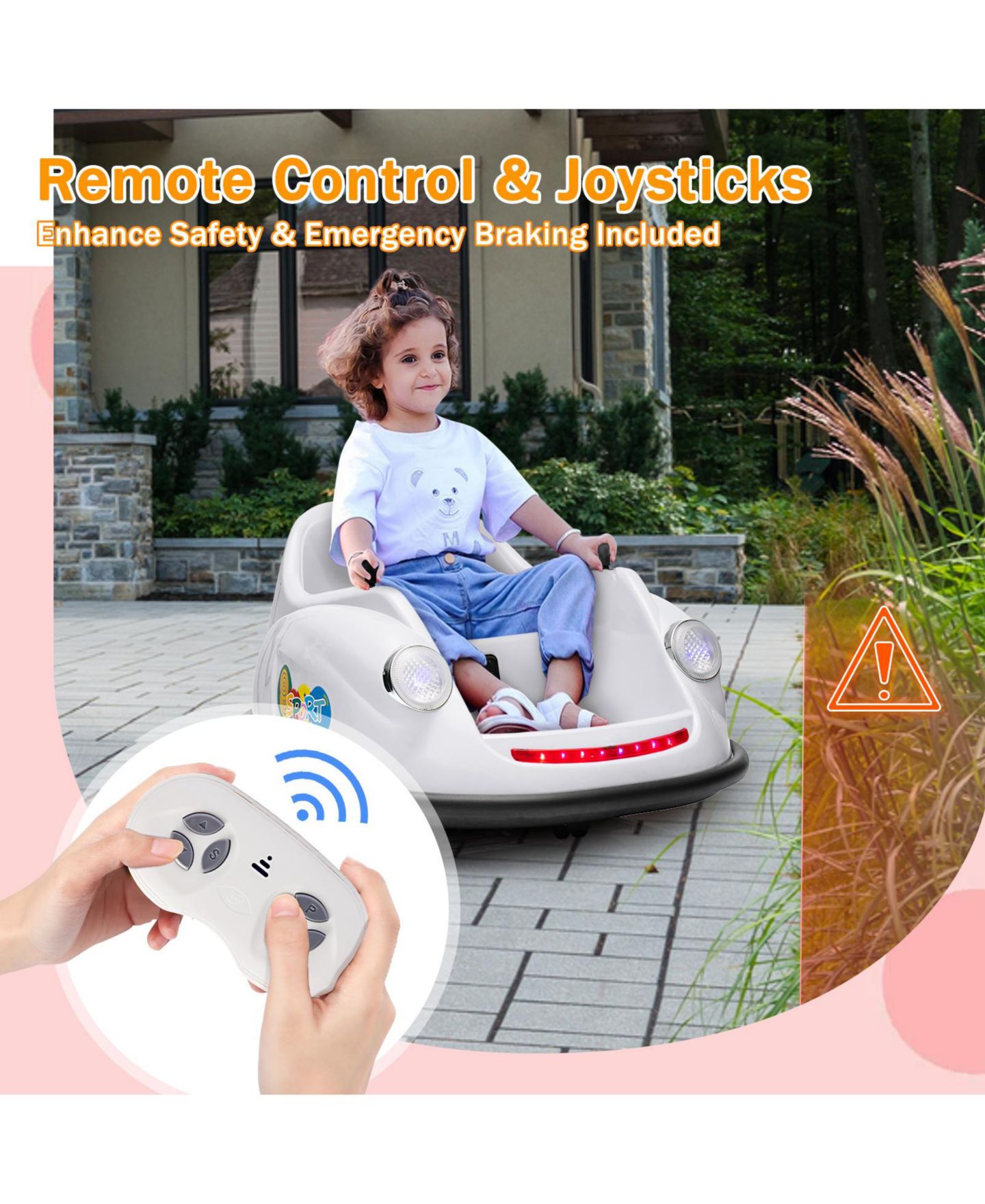 Детская игрушка homfan 12V Electric Remote Control 360-Degree Spin Bumper Car, 66 lbs. Capacity, от 2 лет — фото 6
