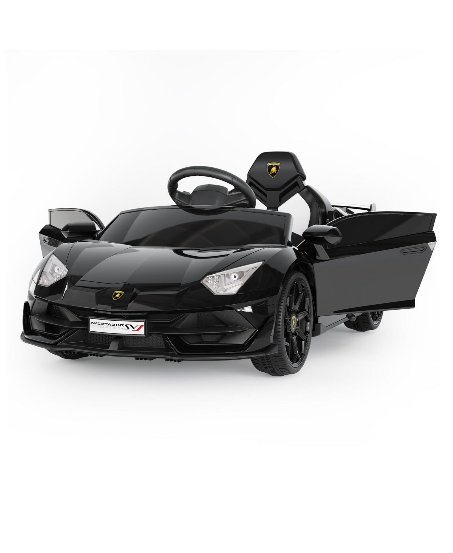 Детская игрушка homfan Licensed Lamborghini Electric Ride-On Car for Kids – Battery Powered Sports Car Toy with Remote Control, 2 Speeds, LED Headlights, цвет: Чёрный — фото 3