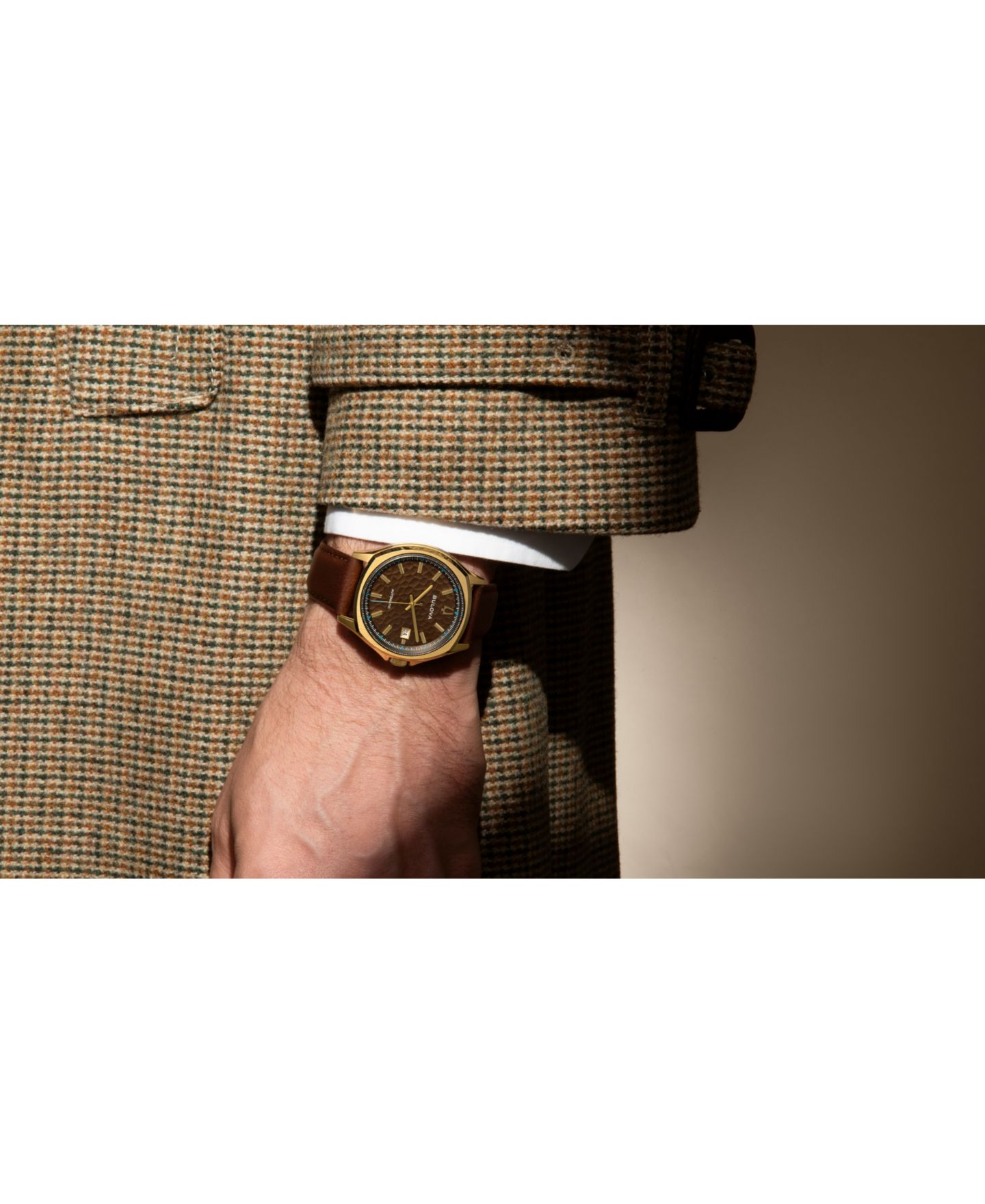 Мужские часы Bulova Tony Bennett NYC с коричневым кожаным ремешком, 32 мм — фото 4