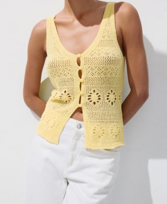 Women's Buttons Crocheted Vest