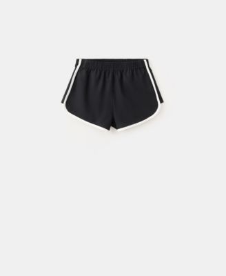 Women's Contrasting Stripes Linen-Cotton-Blend Shorts