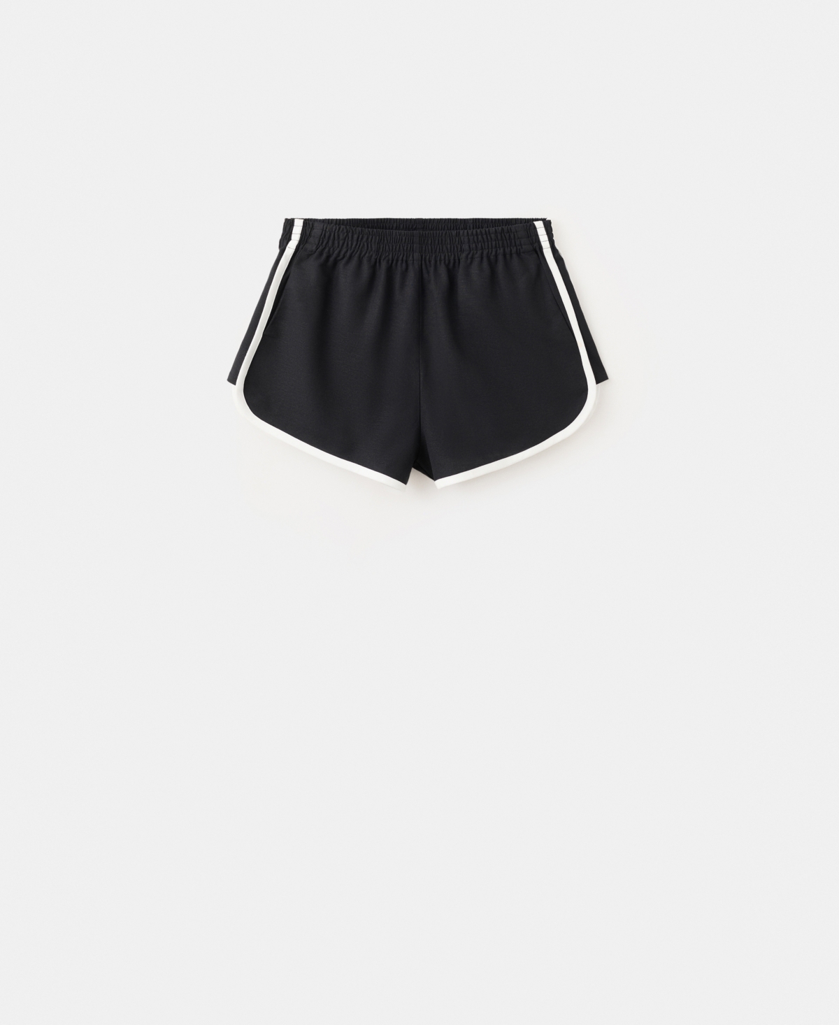 Mango Women's Contrasting Stripes Linen-cotton-blend Shorts In Black