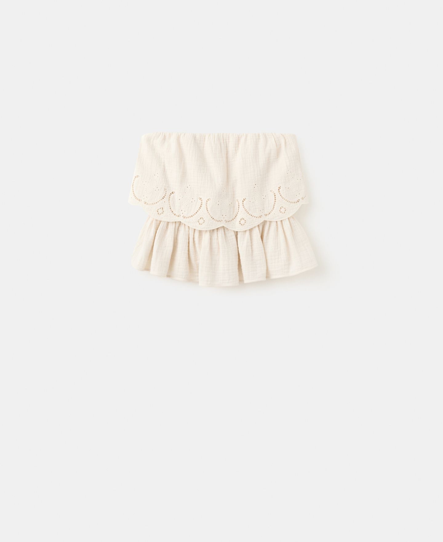 Женский топ Mango Embroidered Details Crinkled, цвет: Светлый бежевый — фото 2