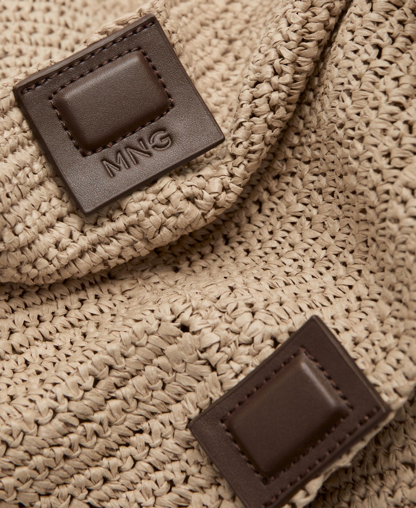 Женская сумка MANGO Natural-Fiber Buckle Detail Shopper, цвет: Светлый бежевый — фото 4