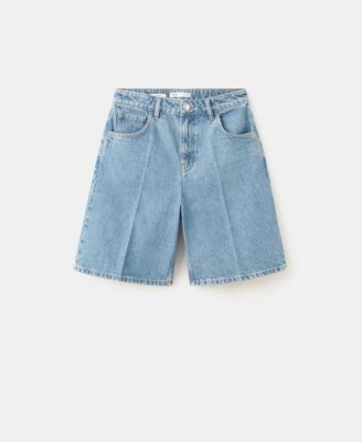 Women's High-Waist Straight-Fit Denim Shorts