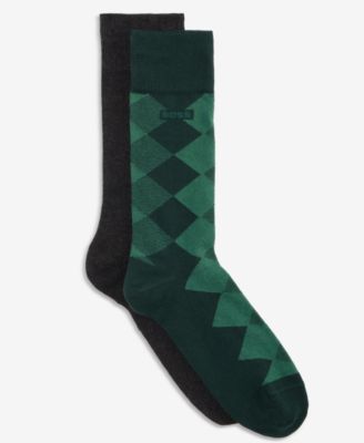 Men's Argyle Crew Socks, 2-Pack