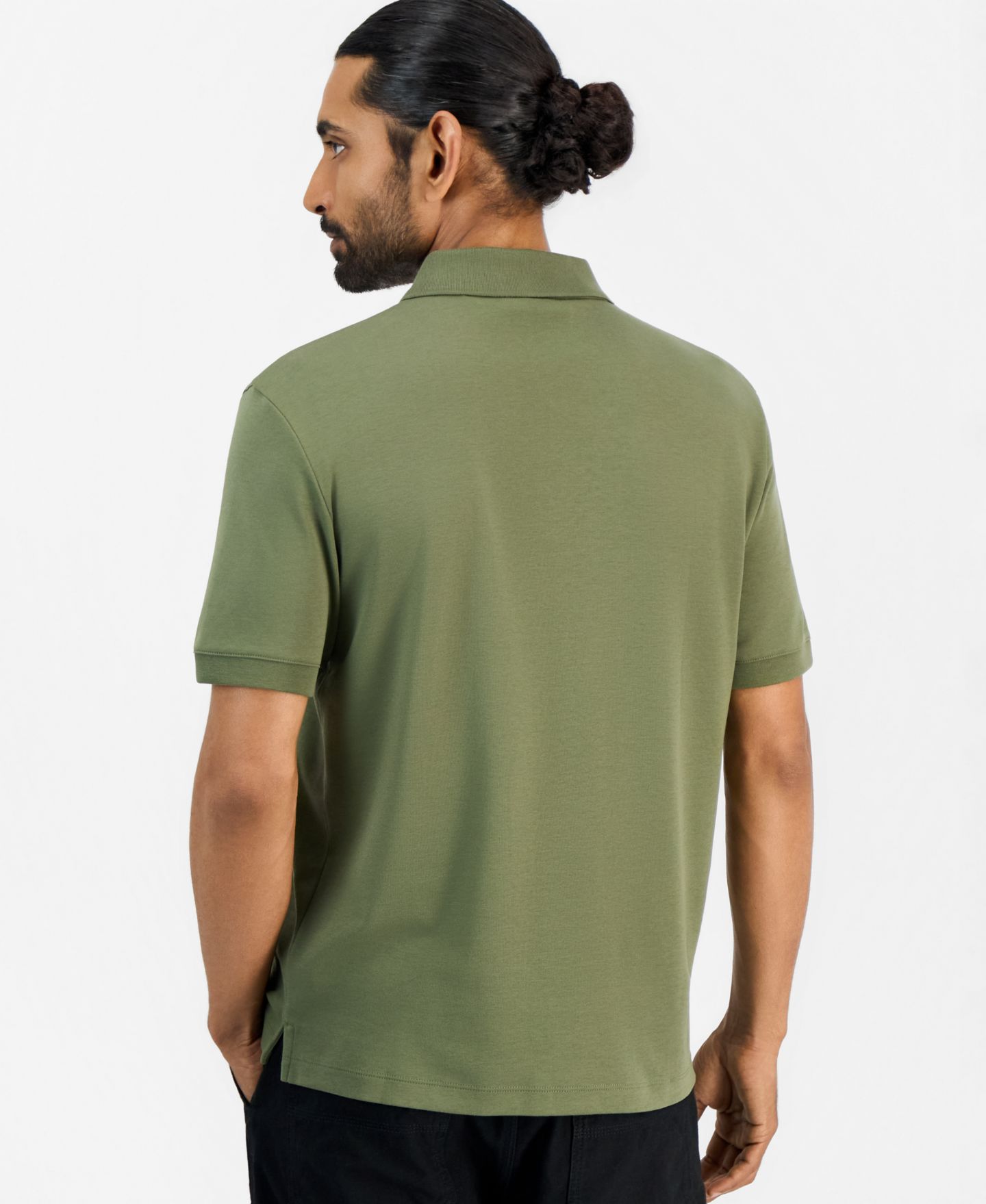 Мужское поло Hugo Boss HUGO by Damolino Regular-Fit Quarter-Zip Polo Shirt, цвет: Зелёный — фото 4