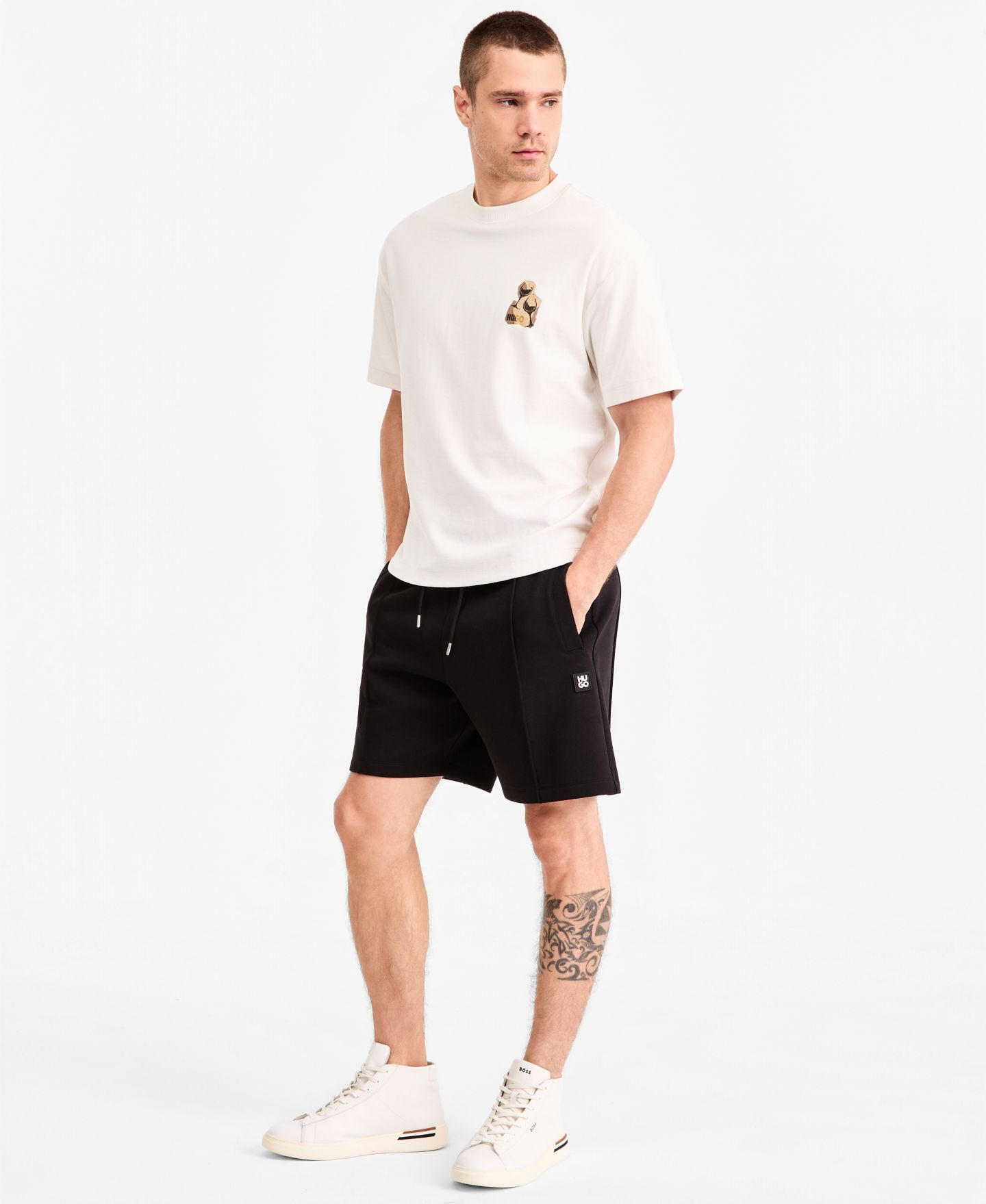 Мужские шорты Hugo Boss HUGO by Dima Pull-On Drawstring Shorts, 7" Inseam, цвет: Чёрный — фото 2