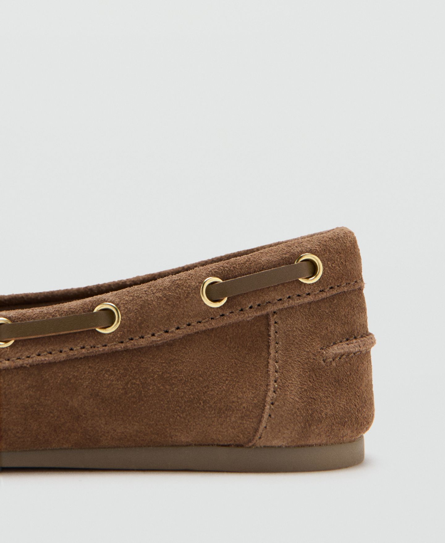 Женские туфли MANGO Suede Boat, цвет: Коричневый — фото 3