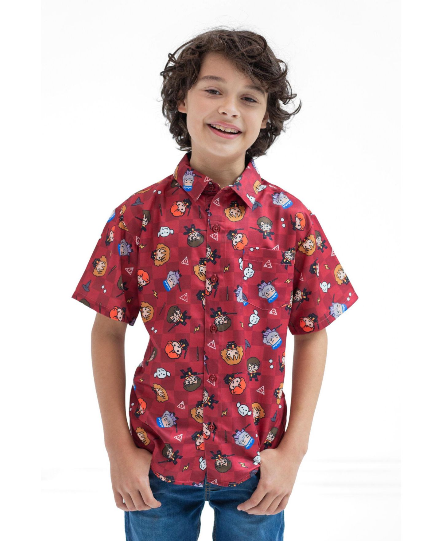 Рубашка Harry Potter Short Sleeve Button Down Shirt для мальчиков — фото 2