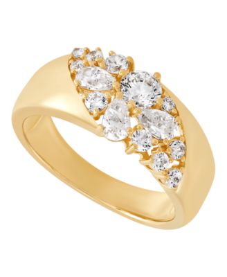 Lab-Grown White Sapphire (1-5/8 ct. t.w.) Band Ring in 14k Yellow Gold-Plated Sterling Silver