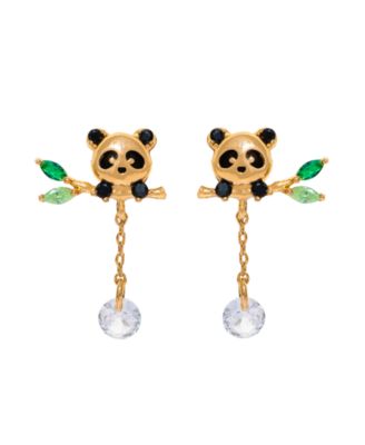 Crystal Lucky Panda Dangle Earrings