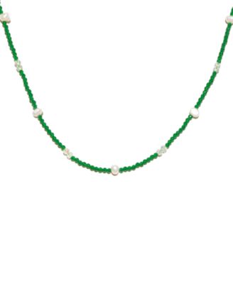 Crystal Sea Glass Beaded Necklace