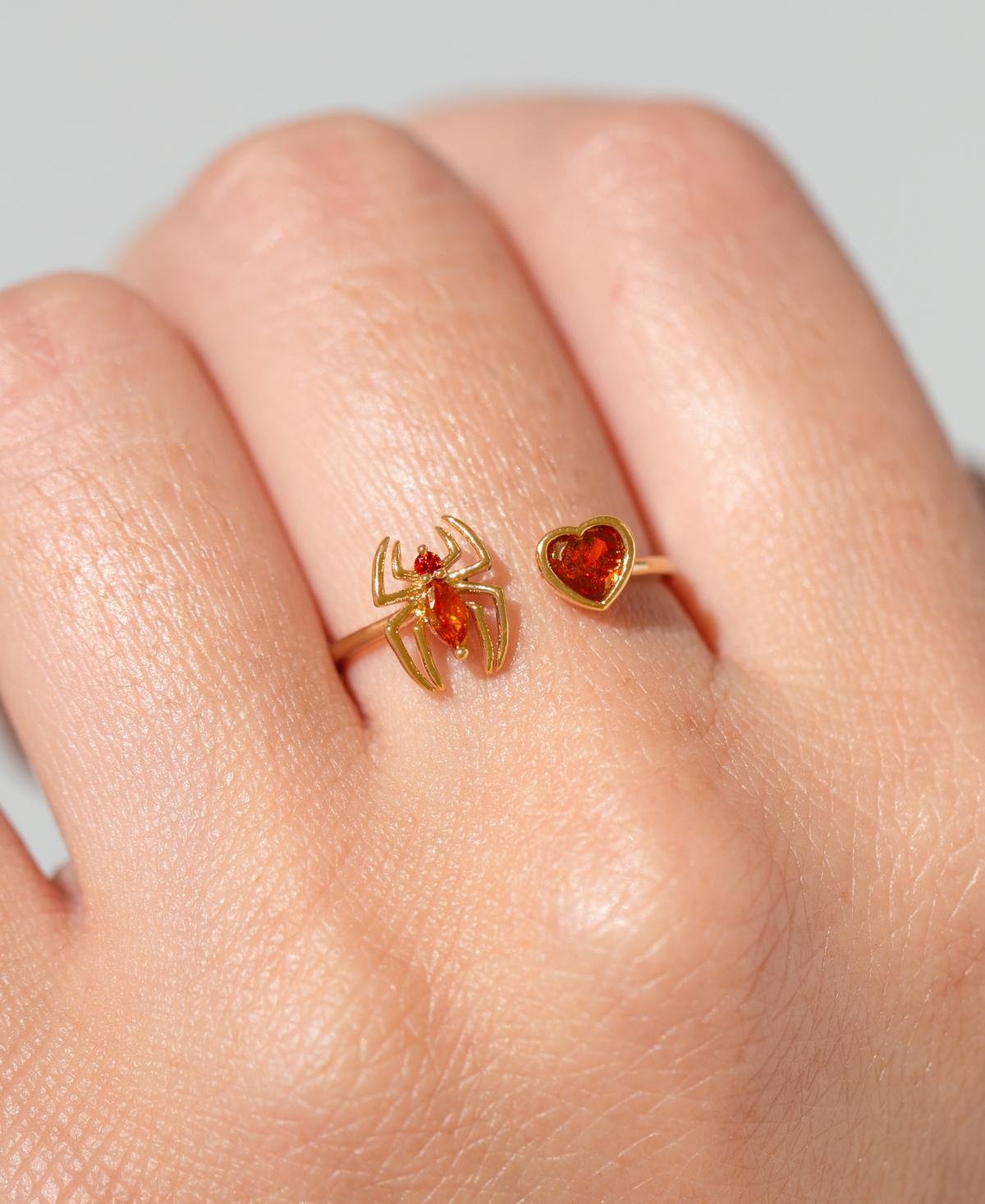Girls Crew Crystal Marvel's Spider-Man Web of Love Adjustable Ring
