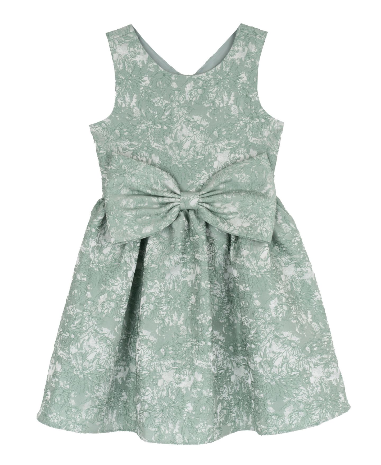 Платье Rare Editions Brocade Large Bow Sleeveless Dress для девочек, цвет: Шалфейный — фото 4