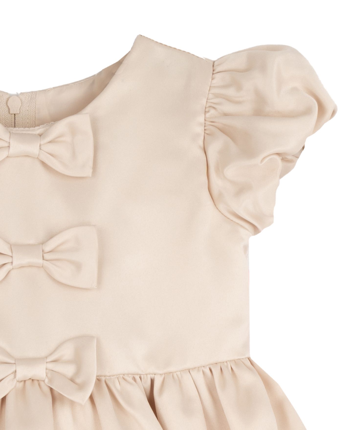 Платье Rare Editions Satin Bow Bodice Bubble Sleeve Dress для девочек-малышей, цвет: Шампань — фото 3