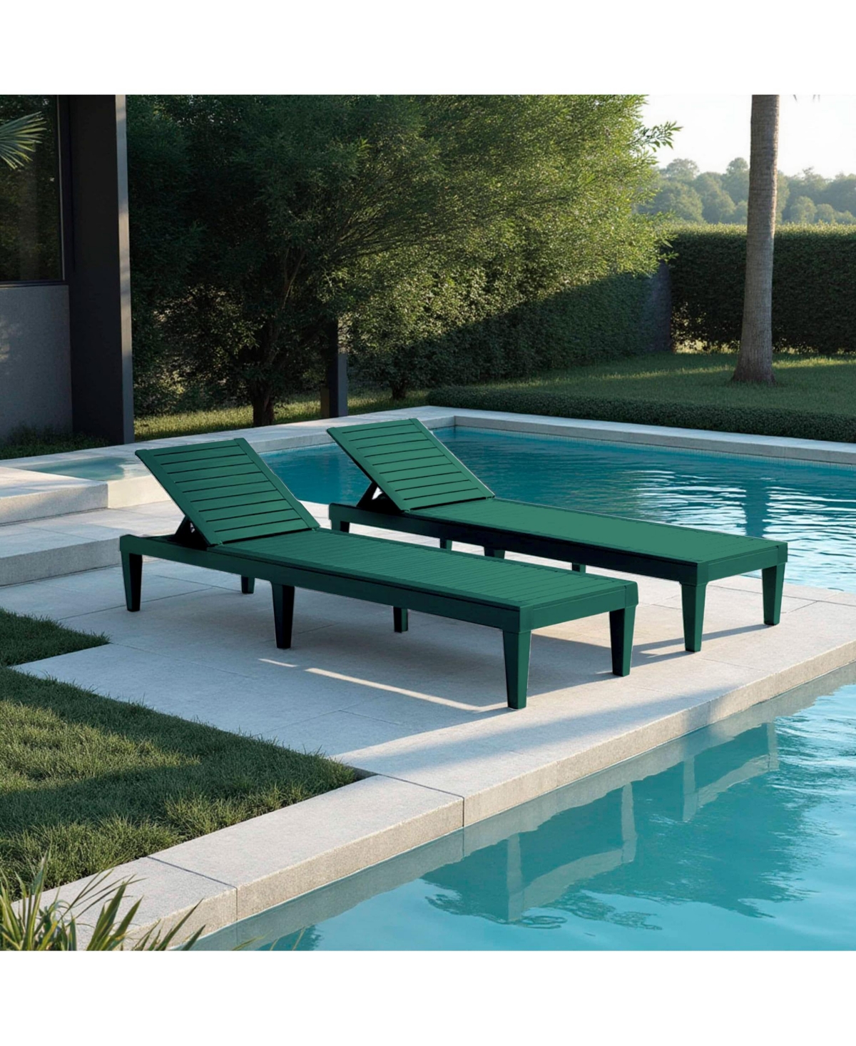 Nestl Set of Adjustable and Waterproof Outdoor Patio Chaise Lounge Chairs