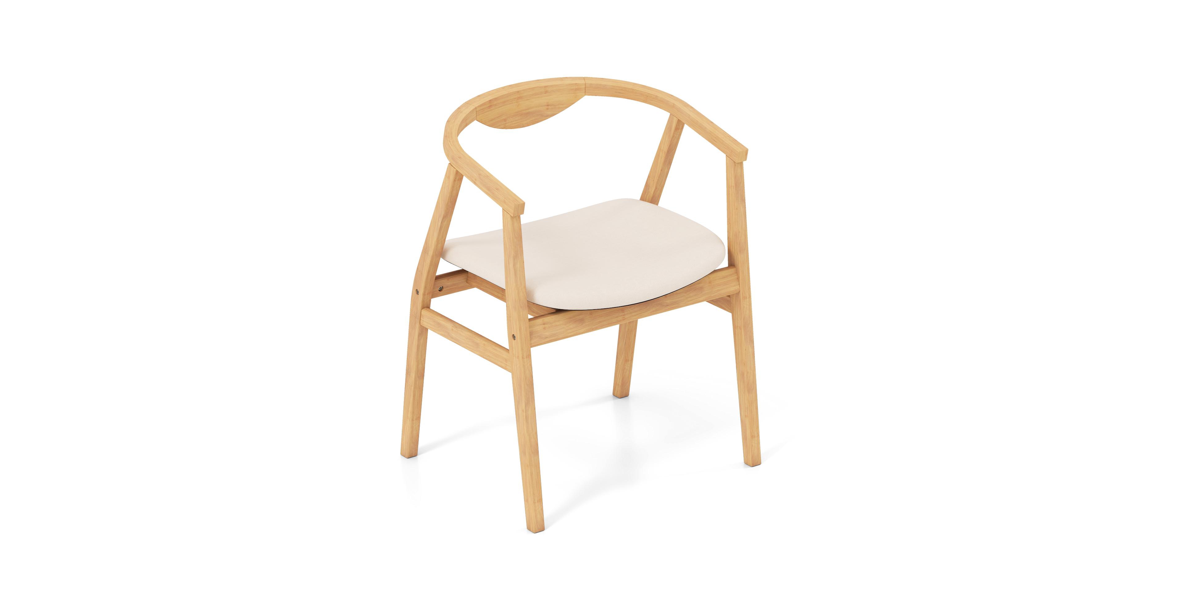 Gymax Leisure Bamboo Armchair Modern Accent Chair with Curved Back and Bamboo Structure