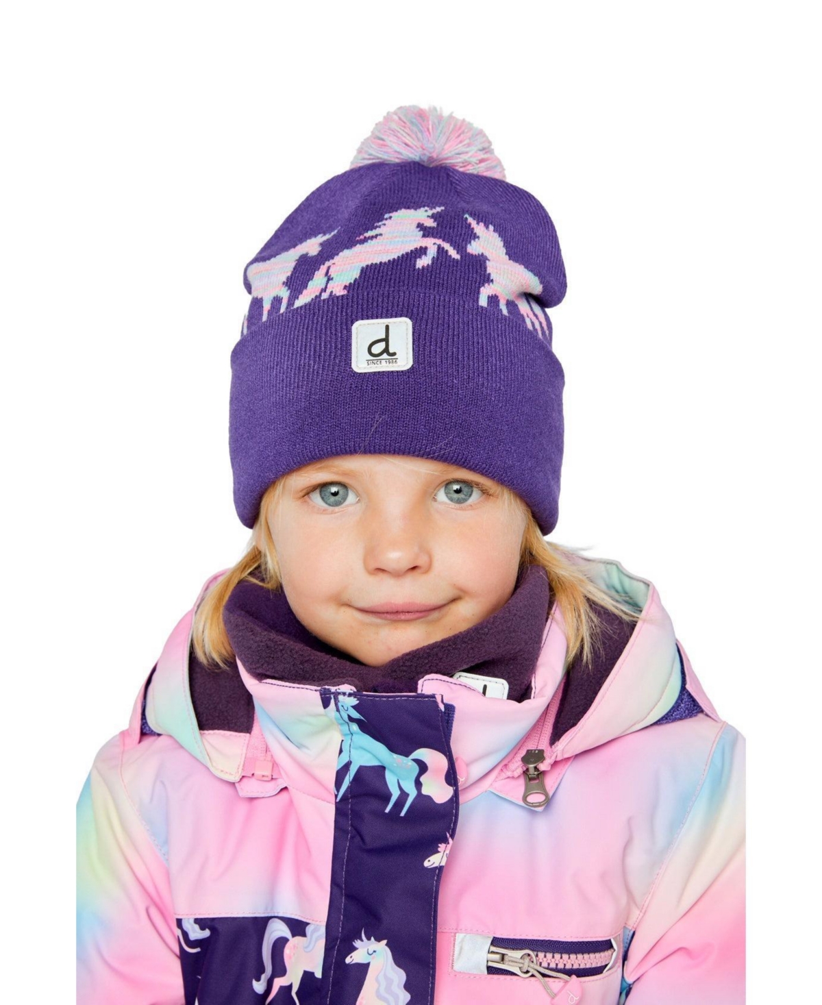 Deux par Deux Toddler Girl 2-4 Winter Knit Hat with Pompom