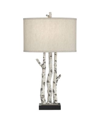 Woodland 30" Tall Faux Birch Tree Large Farmhouse Rustic End Table Lamp Single Living Room Bedroom
