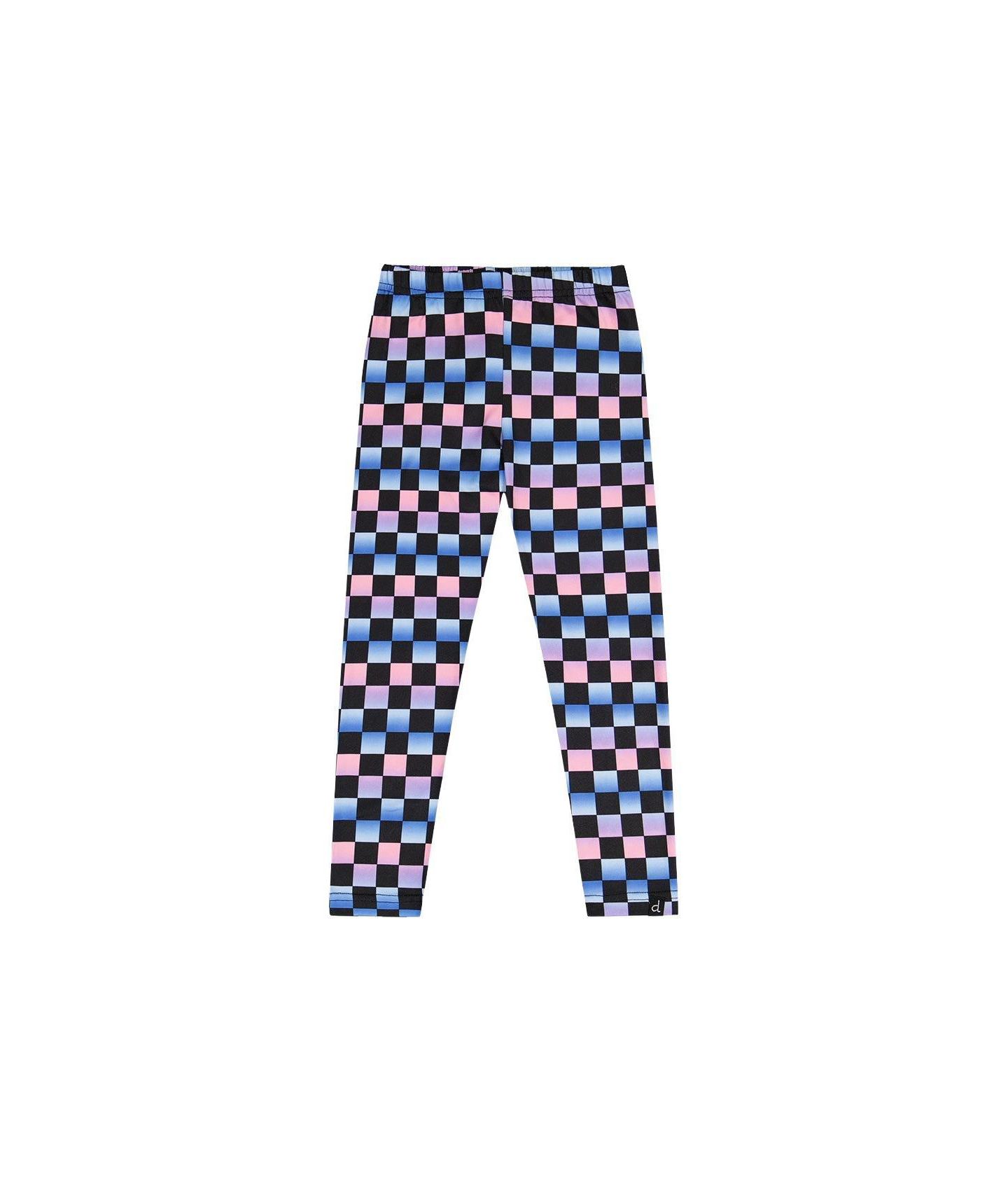Леггинсы Deux par Deux Leggings Checkered Print для девочек, цвет: Чёрный с принтом — фото 1