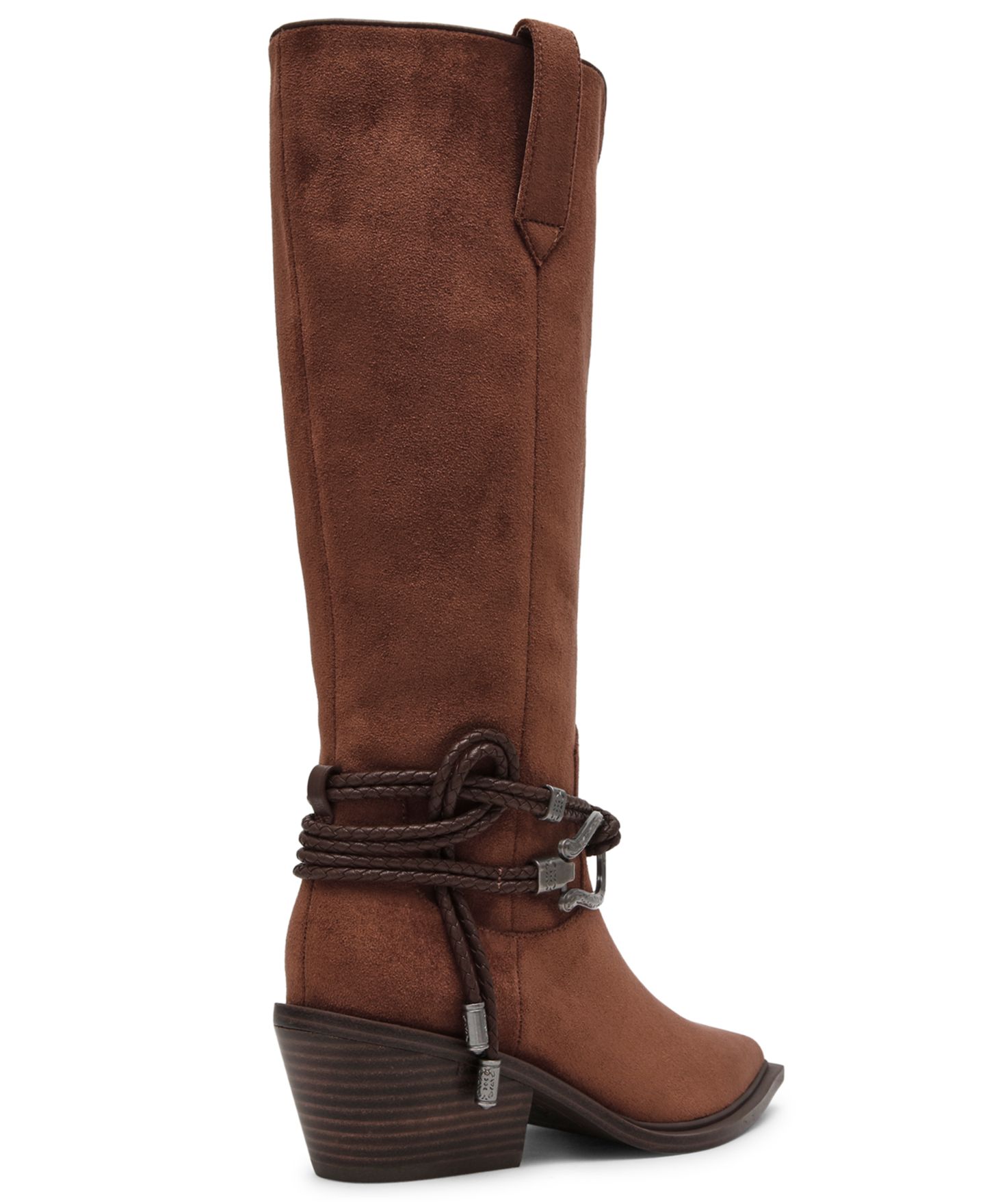 Женские ботинки DV Dolce Vita Gennie Braided Buckle Western Tall, цвет: Каштановый — фото 2