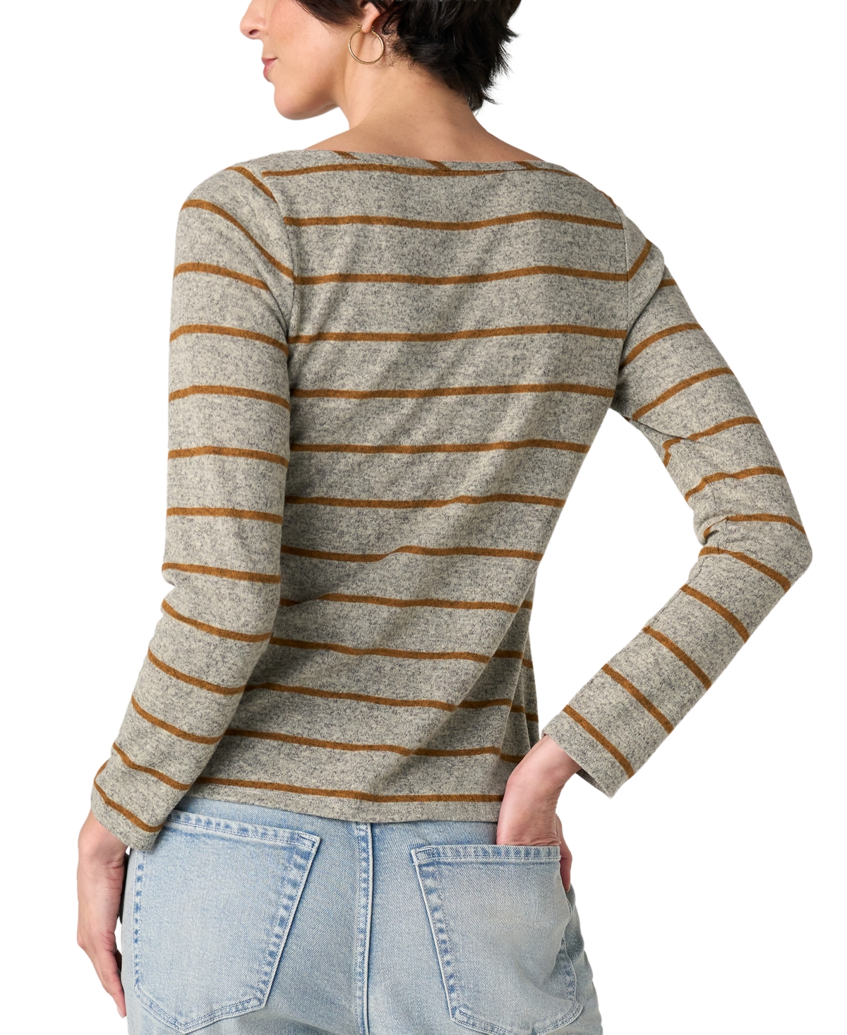 Liverpool Los Angeles Women's Long-Sleeve Boat Neck Twist Knit Top