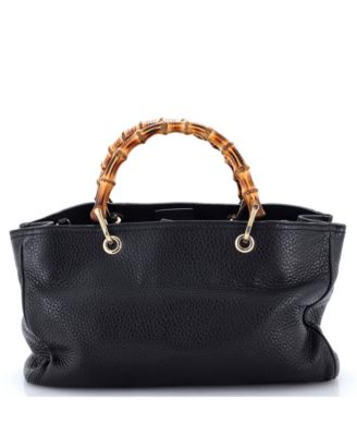 Medium Bamboo Shopper Tote Leather