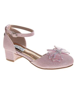 Little Girls 1-13Y Block Heel Dress Shoes with Embellished Bow