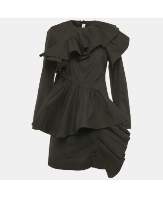 Women's Poplin Ruffled Mini Dress